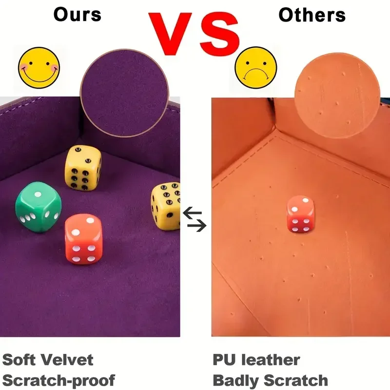 Вращающийся Складной Шестиугольный Поднос Для Игральных Костей С Подставкой