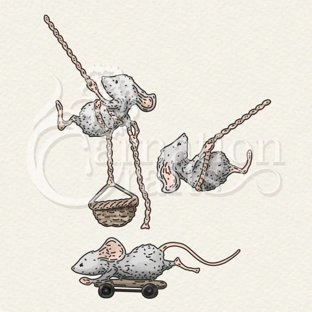 

Mouse Skateboard Chain Metal Cutting Die Scrapbook Embossed Paper Card Album Craft Template New For 2022 Arrive