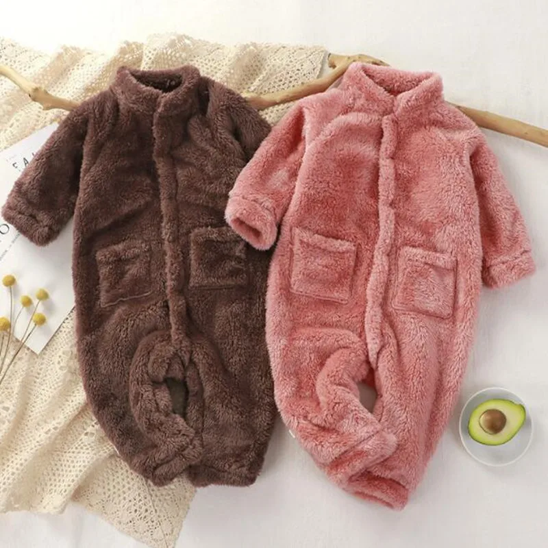 

VIDMID Newborn Baby Girls Boys winter Romper Long Sleeve Jumpsuit Playsuit Outfit fleece rompers Clothes 1013 08