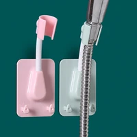 360%c2%b0 shower head holder adjustable self adhesive showerhead bracket wall mount with 2 hooks stand spa bathroom universal abs 1pc