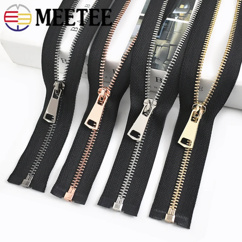

1Pc 15/60/70/80cm 5# Metal Zippers Auto Lock Black Zips for Down Jacket Clothes Garments Bag DIY Sewing Supplies Accessories