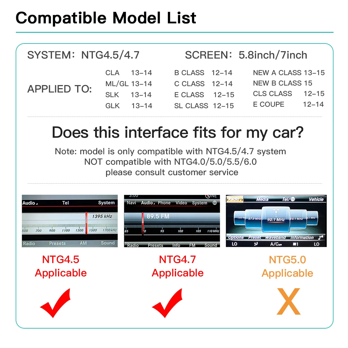 

Беспроводной адаптер Carplay Android Auto для Mercedes Benz NTG4.5/4.7 2011-2014 GLA CLA GLK CLS A B C B E Class Mirror Link AirPlay