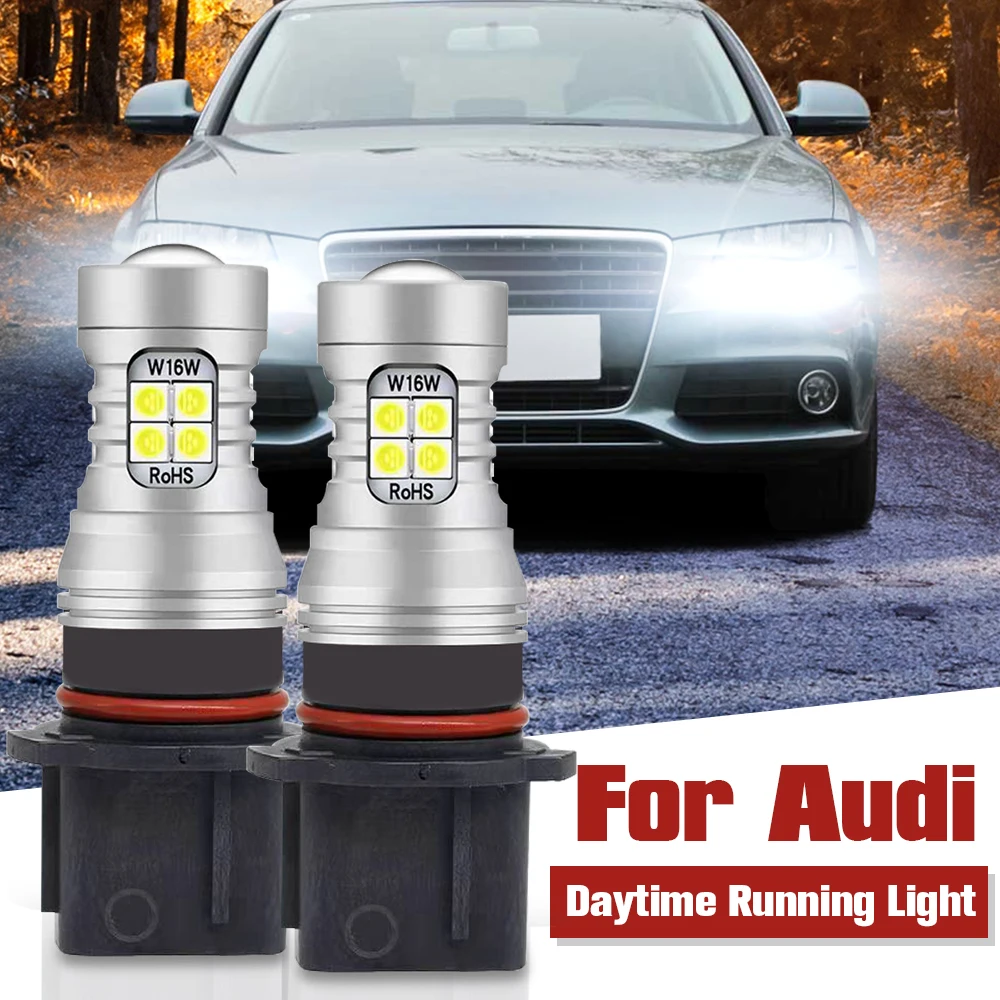 

2pcs LED Daytime Running Light Bulb DRL Lamp P13W Canbus Error Free For Audi Q5 8R 2008-2016 A4 B8 2008-2012