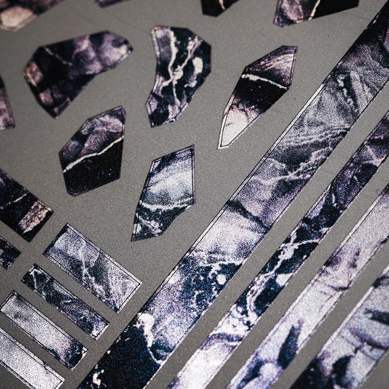 Высококачественная Фольга для ногтей ползунок 3D наклейка несимметричный узор