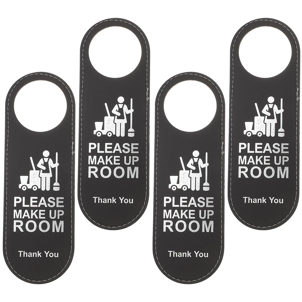 

4 Pcs Hotel Door Sign Not Disturb Hanger Double Sides Listing Reversible Hanging Signs Office Make Up Room