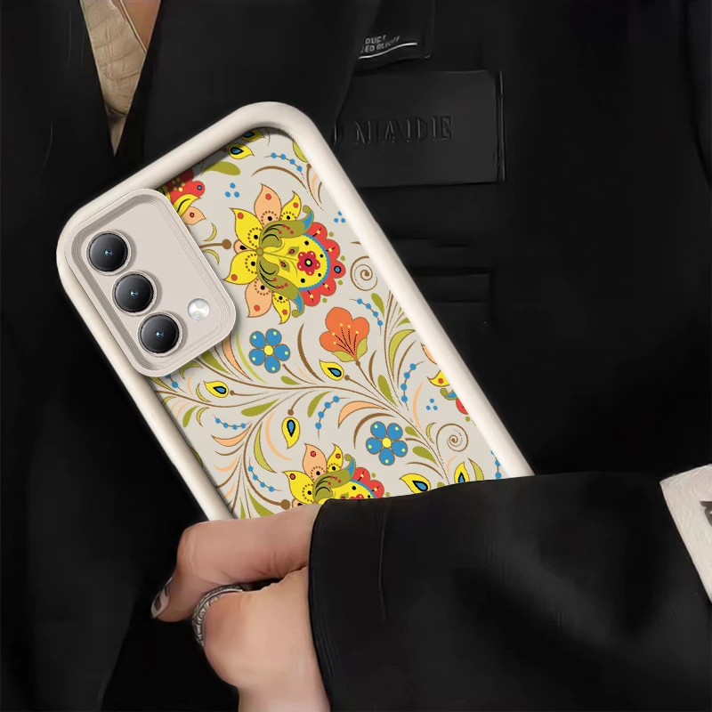 Фото Противоударный матовый чехол для телефона Infinix Camon 50 40 Pro Spark 40C 30 Pro 6 Go 1 2024 Pova 9 7 Ultra 6 Neo с цветочным принтом №3