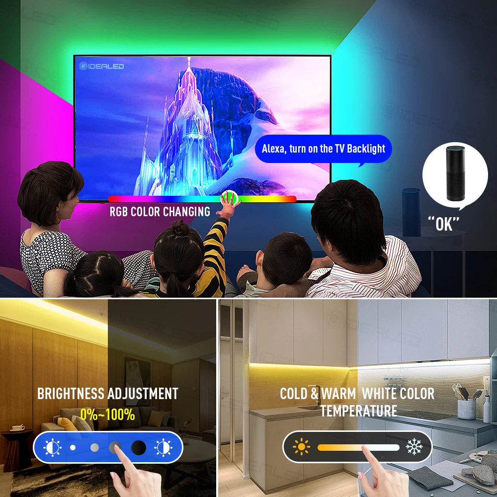 Умная Светодиодная лента RGB 10 м/20 м с Zigbee управление светодисветодиодный