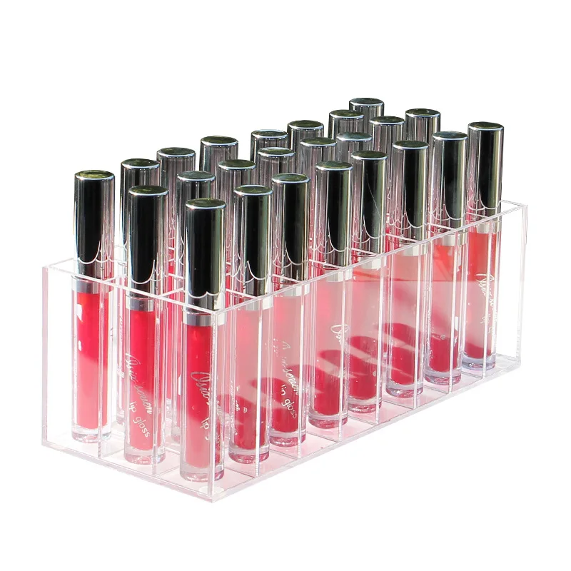 Porte-brillant à lèvres 24 fentes CC crème rouge à lèvres présentoir boîte de rangement divers