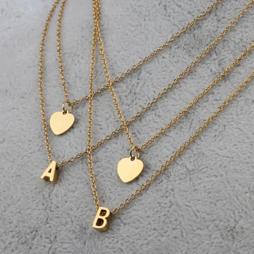 

Chanfar Stainless Steel Letters Women Necklace Gold Color Love Heart Adjustable Chain For Women Gift Exquisite Jewelry