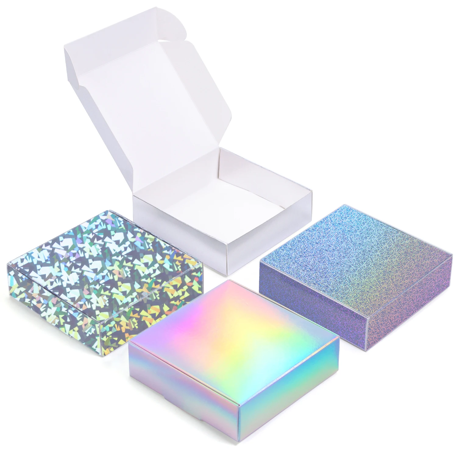 

10pcs / Silver series gift box candy chocolate box handmade soap box supports custom size printed logo