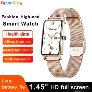 2022 New Smart Watch Women Girl Fashion Smartwatch Heart Rate Bood Pressure Sports Fitness Tracker W