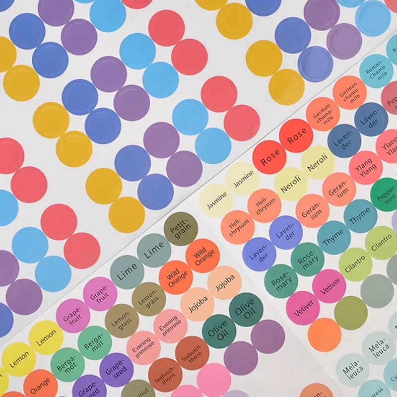 1 Набор 192 шт. Круглые разноцветные Бутылочки для эфирного масла с принтом