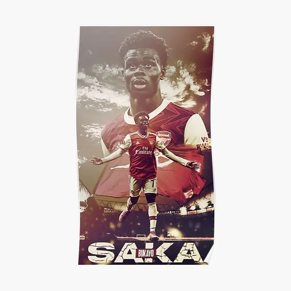 

Художественные обои Bukayo Saka, плакат, забавная Настенная картина для украшения дома, современный декор, винтажная роспись, картина для комнаты, художественный Принт без рамки