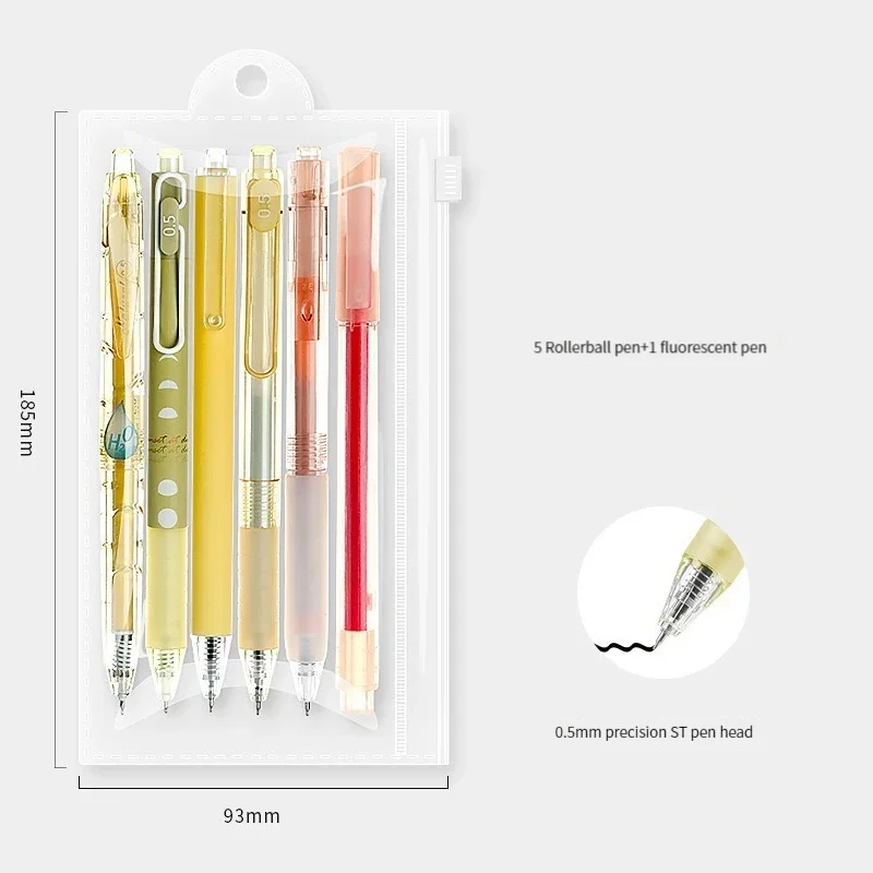 

Набор из 6 черных гелевых ручек Kissbuty 0,5 мм