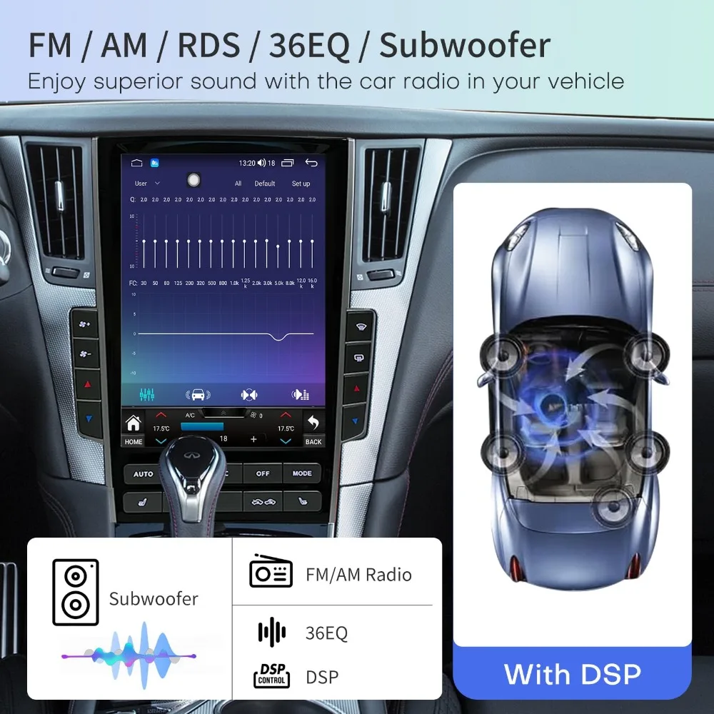 Автомобильный радиоприемник Android 15, стерео для Infiniti Q50 Q50L Q50S Q60 2014-2020, Tesla, автомобильный мультимедийный Carplay, экран, GPS-плеер (art.: 3920d2bc727a2) - 3920d2bc727a2