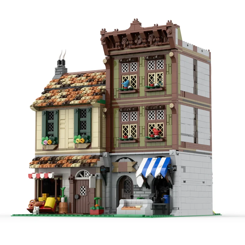 3161 шт. идеи средневековый город квадратная фурнитура и продуктовые строительные