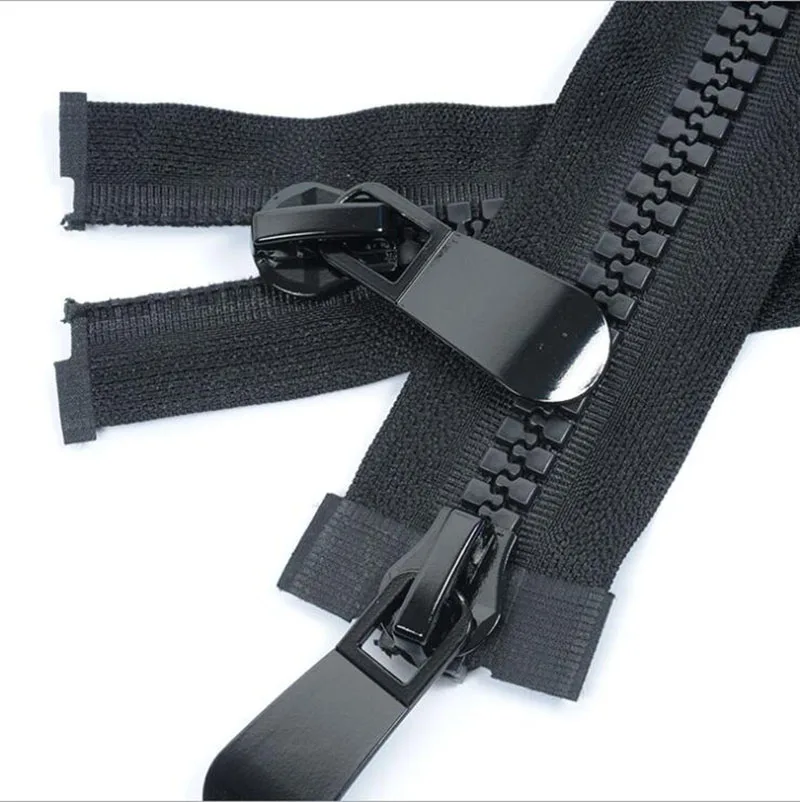 Ползунки на молнии с двумя концами черно-белые #8 из пластичного полимера | Дом и