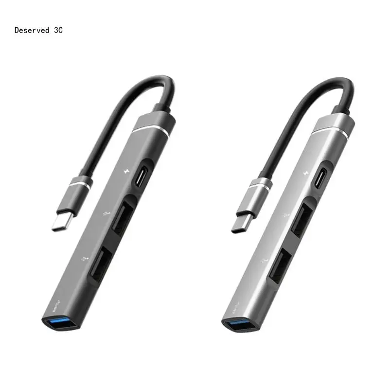 

R9CB Type C to USB2.0 USB3.0 Hub Adapter OTG Gadget for Phones Tablets Laptops