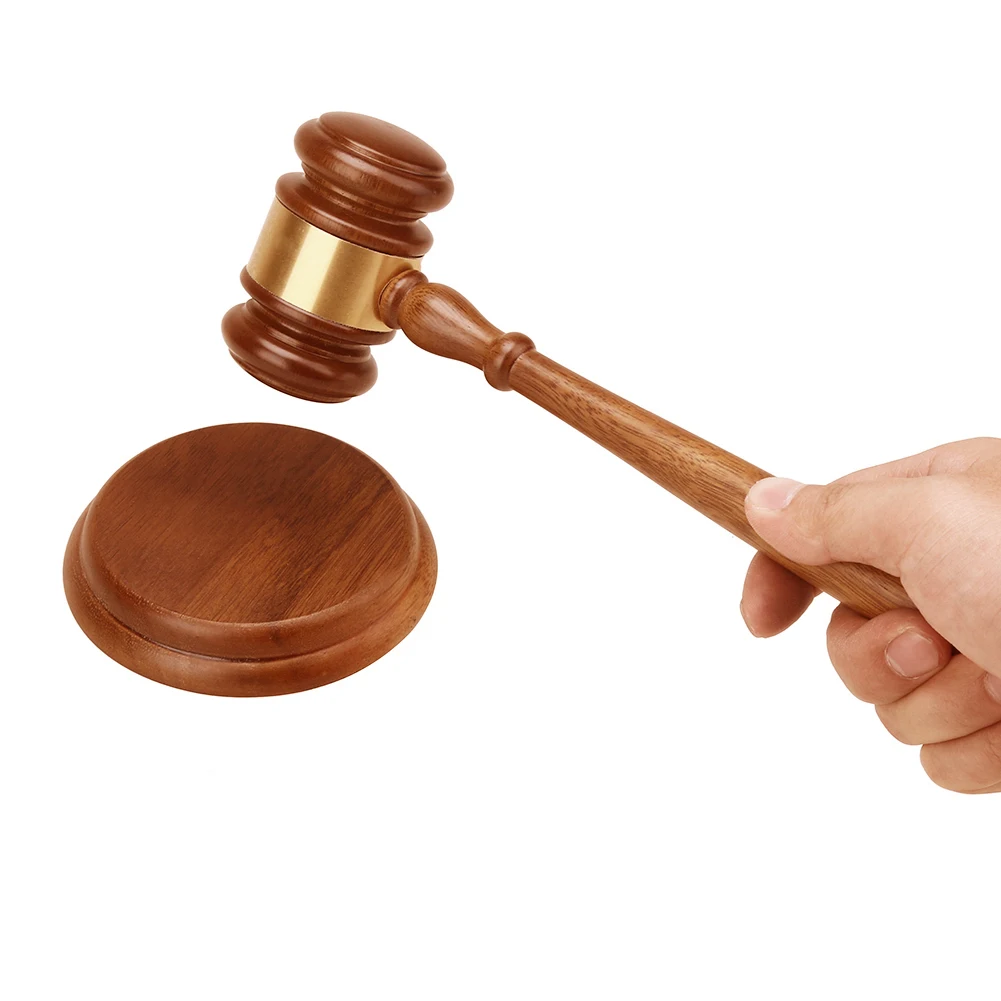 

Wood Gavel Court Hammer Wooden Lawyer Judge Auction Hammer Wood Gavel+Sound Block for Auction Court Trial Sale Decor