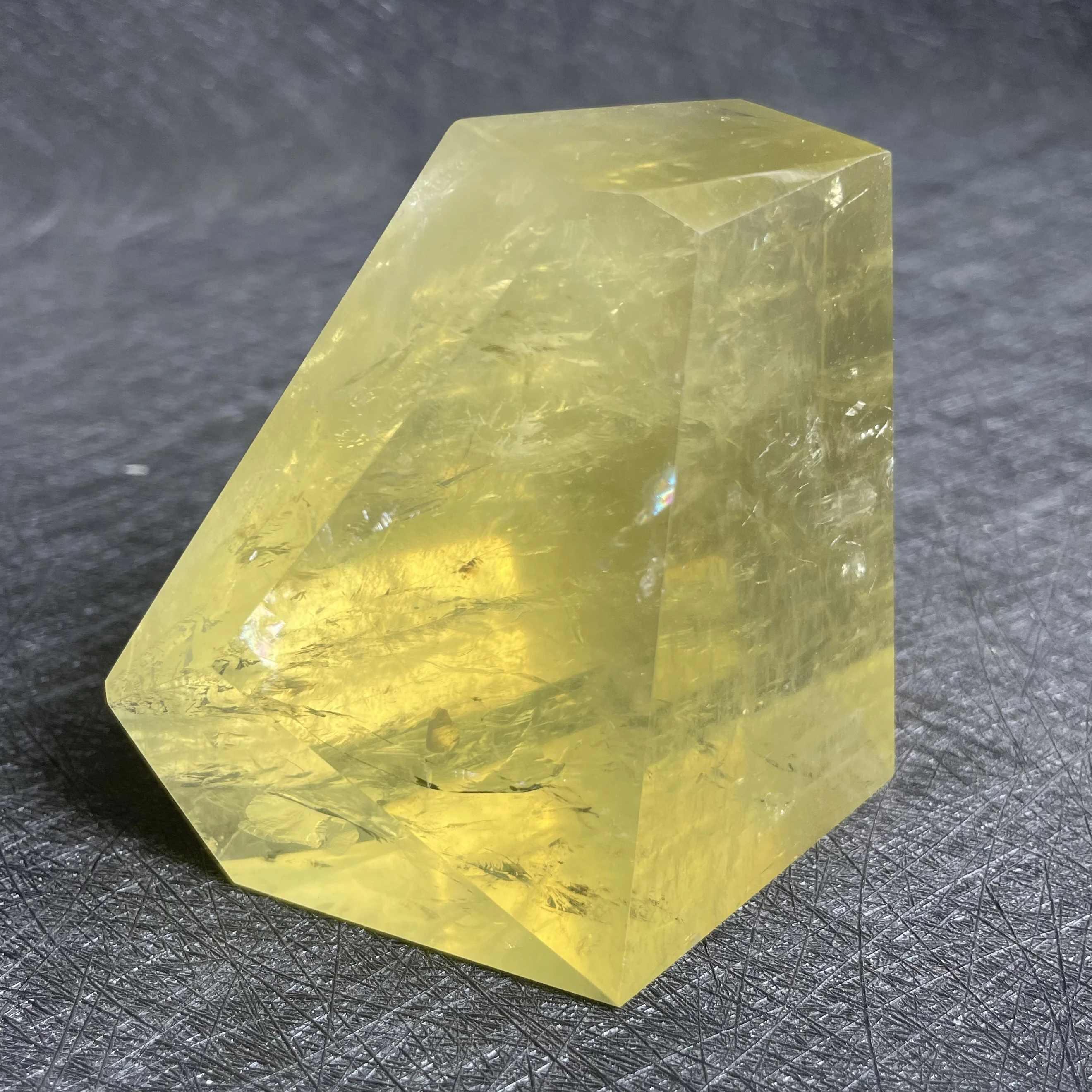 259 г натуральный камень Радужный цитрин кварцевая палочка ТОЧКА полированный