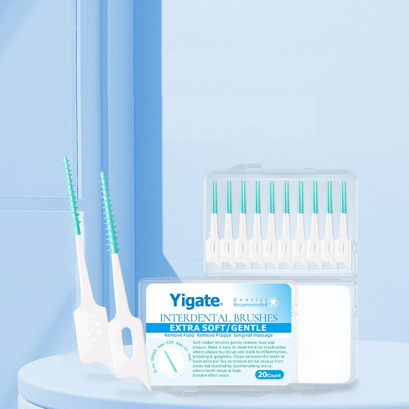 

20pcs/box Teeth Gap Brush Teeth Toothbrush Orthodontics Braces Interdental Brush Oral Hygiene Cleaning Care Tool Soft Silicone M
