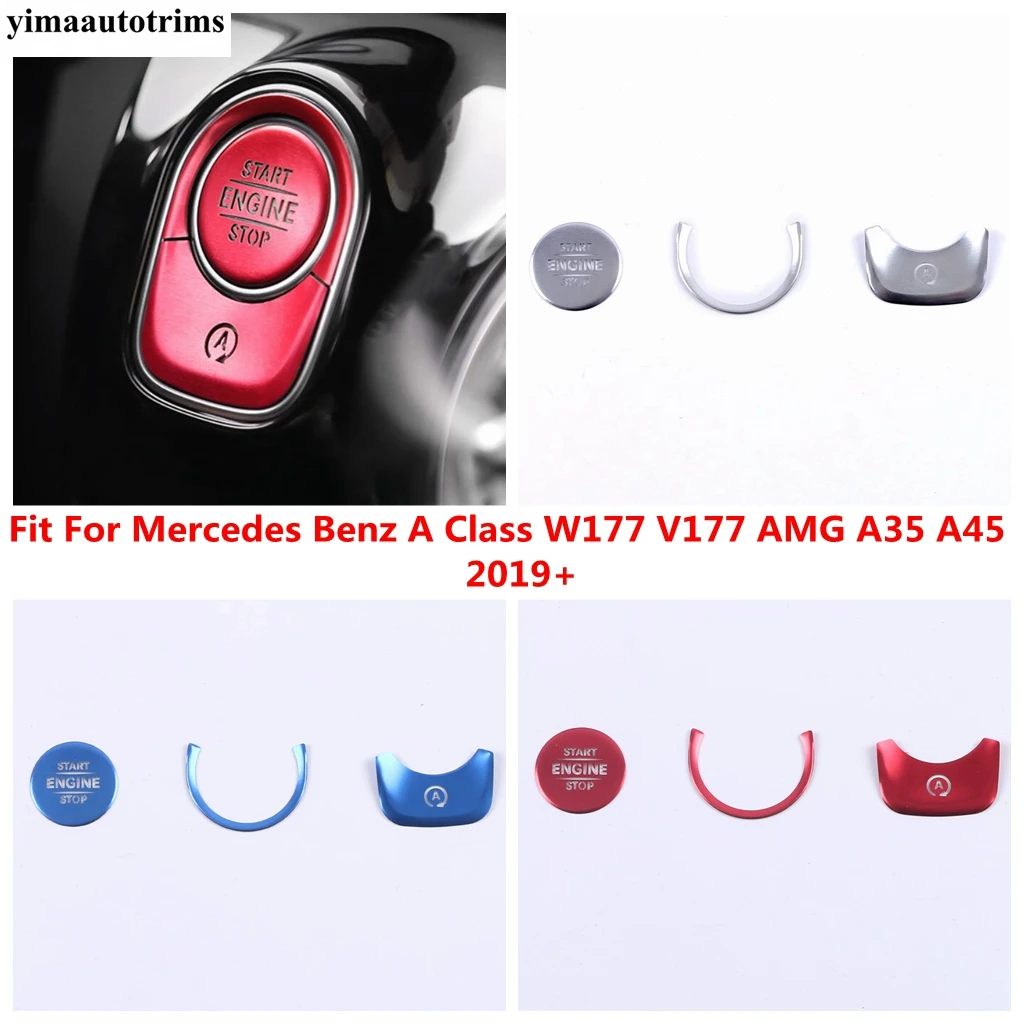 

Car Engine Start Stop Switch Button Ring Cover Trim Accessories Fit For Mercedes Benz A Class W177 V177 AMG A35 A45 2019 - 2022