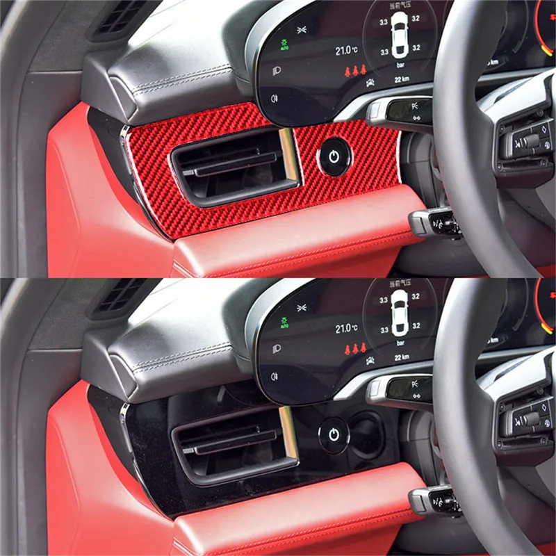 Красные Стикеры из углеродного волокна для Porsche Taycan 2019 2020 2021 2022 декоративные