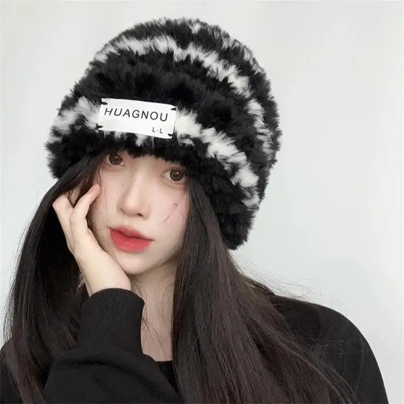 

Утолщенная плюшевая теплая шапка, модная зимняя теплая шапка, шапки, облегающие шапки, зимние уличные Универсальные лыжные шапки