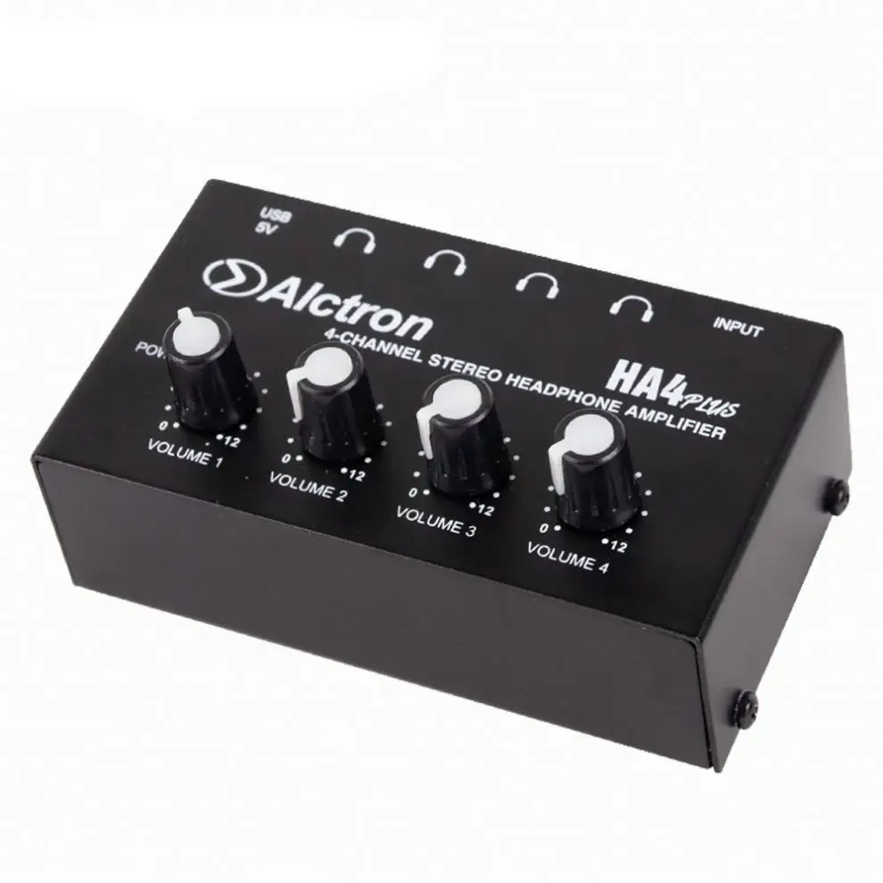 

Alctron Ha4plus 4-Channel Stereo Headphone Amplifier Portable Monitoring Compact USB Audio Interface