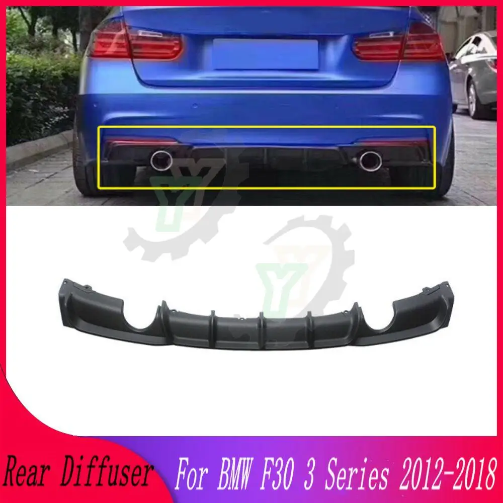 

Car Rear Bumper Diffuser Lip Dual Exhaust Outlet Lower Guard Cover For BMW F30 3 Series M Sport 2012 2013 2014 2015 2016 17 18