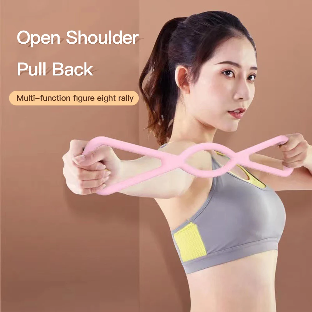 

TPE 8 Word Yoga Resistance Band Elastic Rubber Fitness Bands Chest Expander Back Sports Tension Bands Portable Fitness Equipment