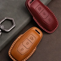 leather car key cover case for ford f 150 mondeo galaxy s max explorer ranger 2015 2016 2017 2018 car styling fob covers