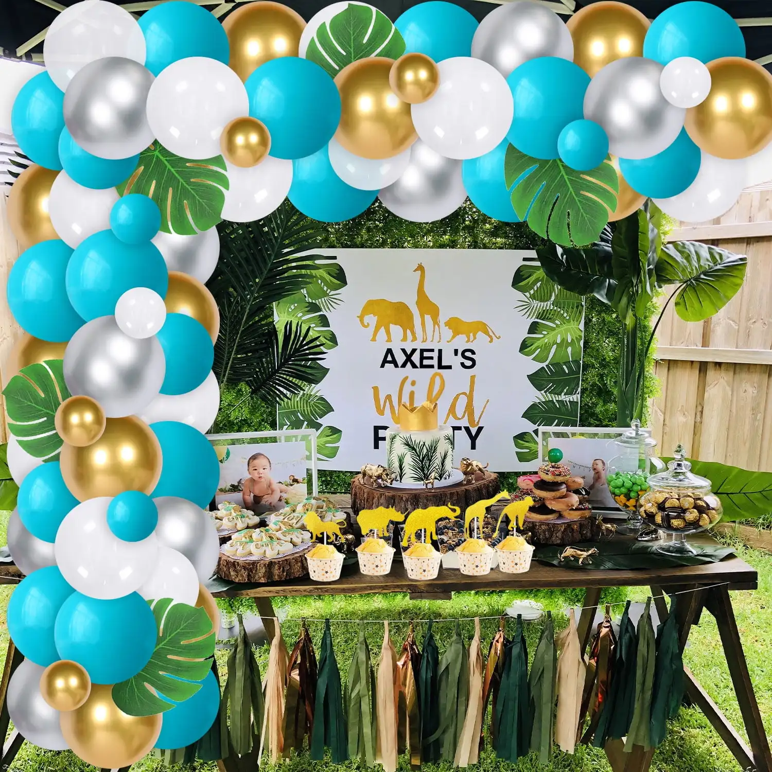 SURPRISE-Jungle Animal Тематические украшения для дня рождения набор гирляндной арки