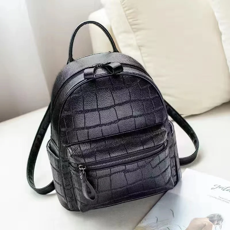 

Fashion Backpack Women's New Leisure Small Bag Crocodile Print Fashion Versatile Women's Bag Travel Small Backpack