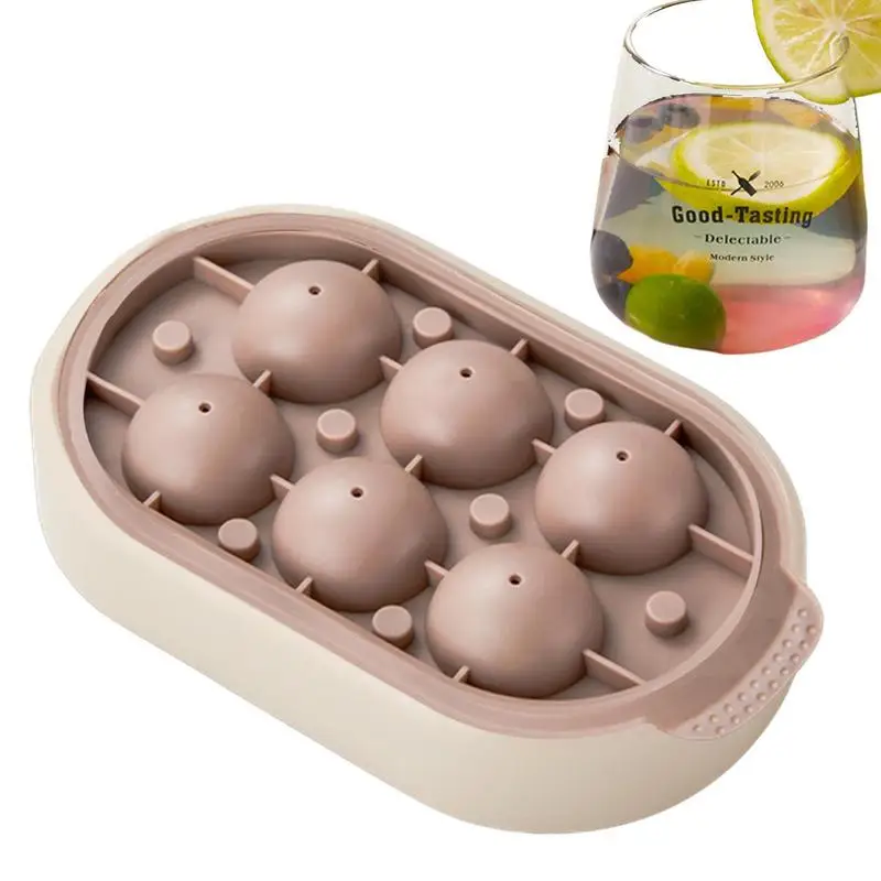 

Cocktail Ice Cube Molds | 6 Grids Silicone Ice Cube Trays with Lid | Silicone Ice Molds Easy Demolding Flexible Ice Mold for Col