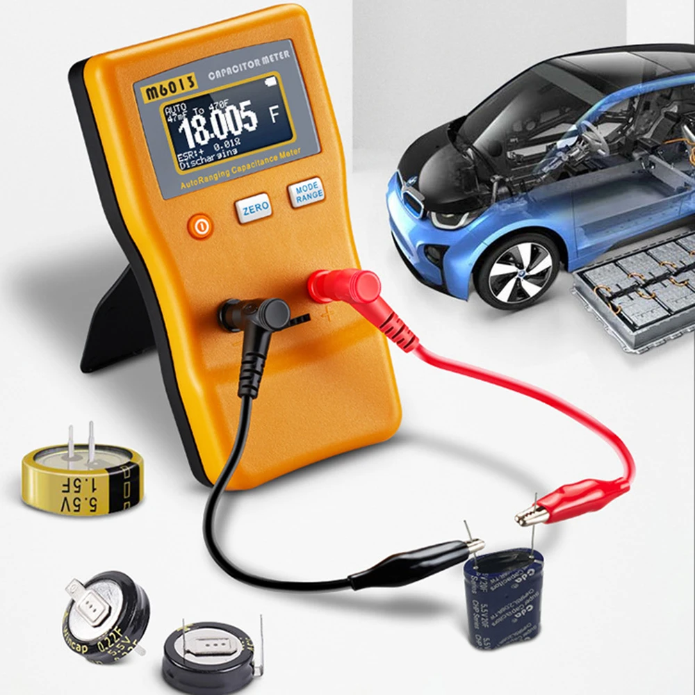 

Высокоточный тестер конденсаторов от 0,01 пФ до 470 МФ M6013, цифровой измеритель емкости с автоматическим выбором диапазона от 0,01 пФ до 470000 мкФ с тестовым щупом