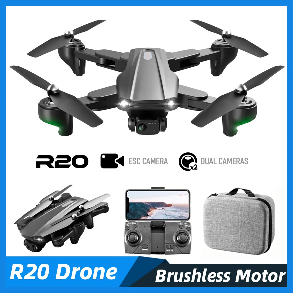 

Дрон R20 4K с камерой 6K HD, двойная камера, стандартный Wi-Fi GPS, профессиональная Аэрофотосъемка, бесщеточный двигатель, складной радиоуправляемый самолет, Дрон, игрушки