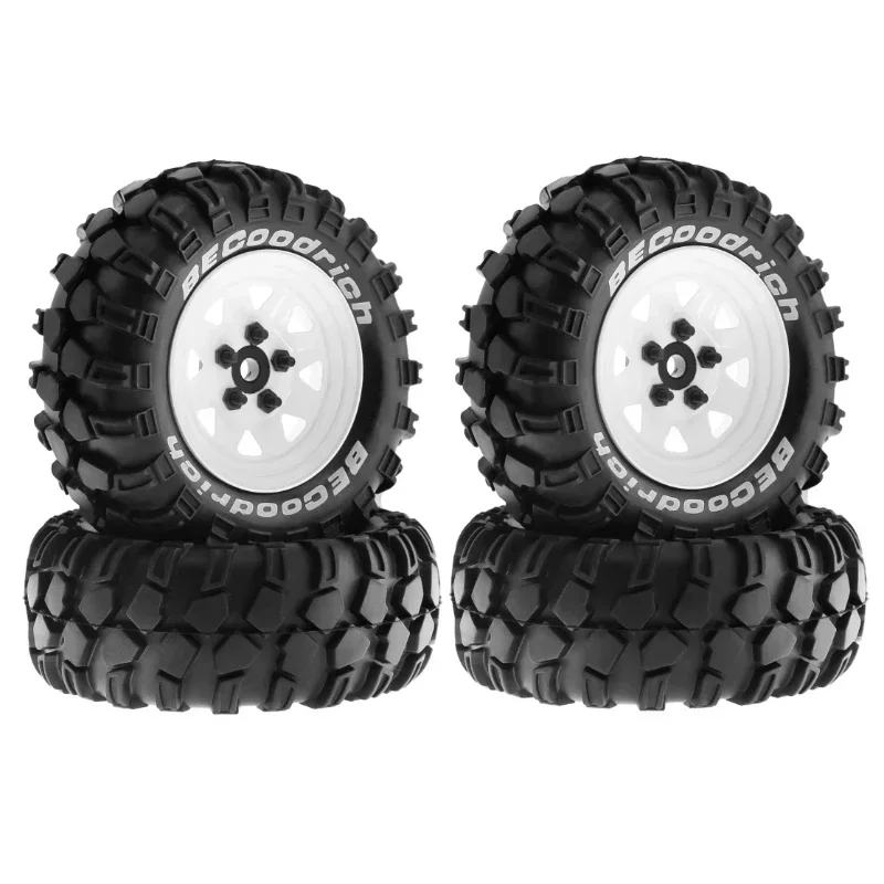 4pcs 93mm Metal 1.9&quot Beadlock Wheel Rim Rubber Tire Set for 1/10 RC Crawler Car Trxs TRX4 RC4WD D90 D110 Axial SCX10