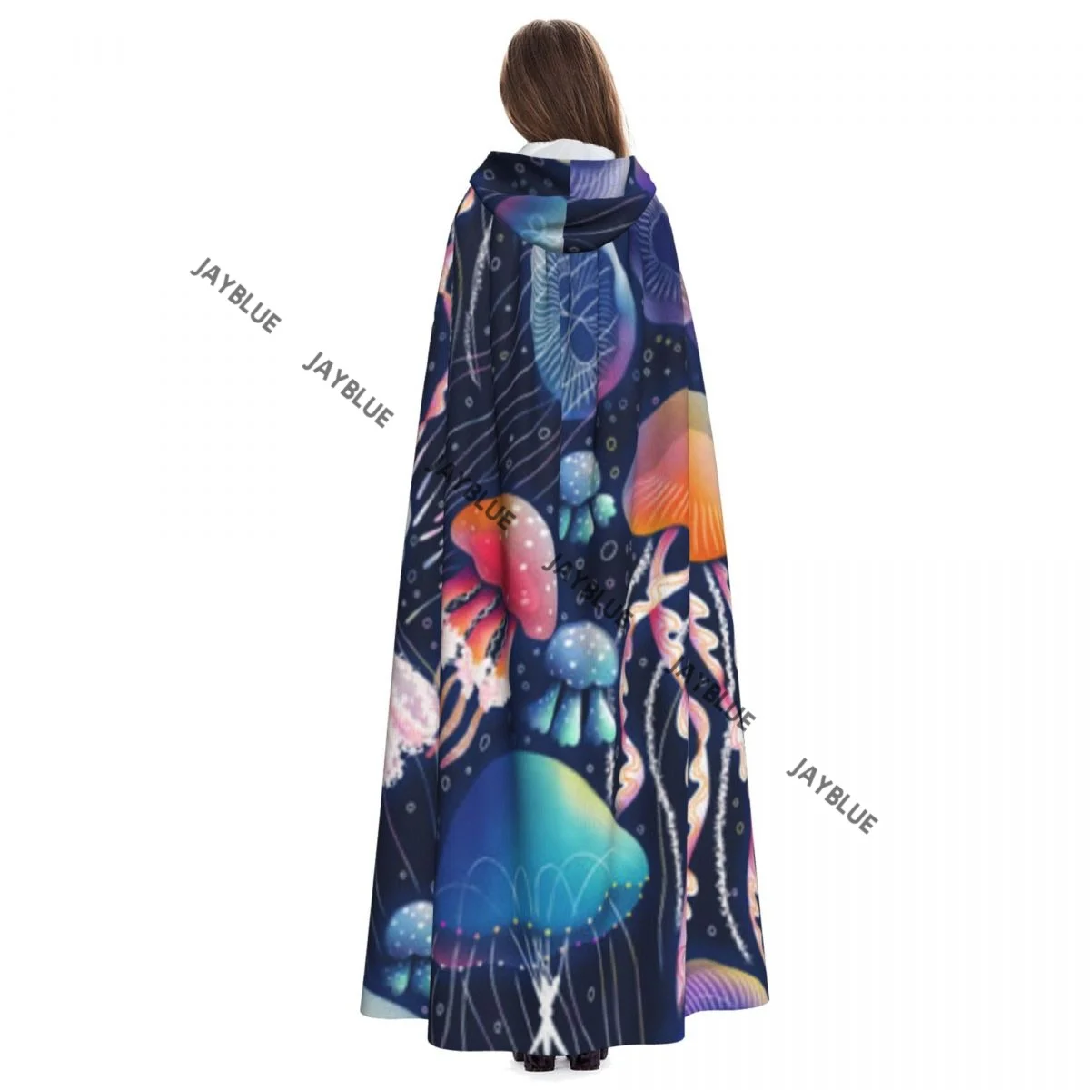 Унисекс взрослый медуза биолюминесцентные морские существа плащ с капюшоном