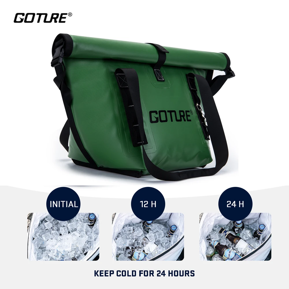 Enlarge Goture Multifunctional Handbag High Capacity PVC Fishing Bag Insulation Fresh Messenger Storage Bag for Picnic Hunting Camping