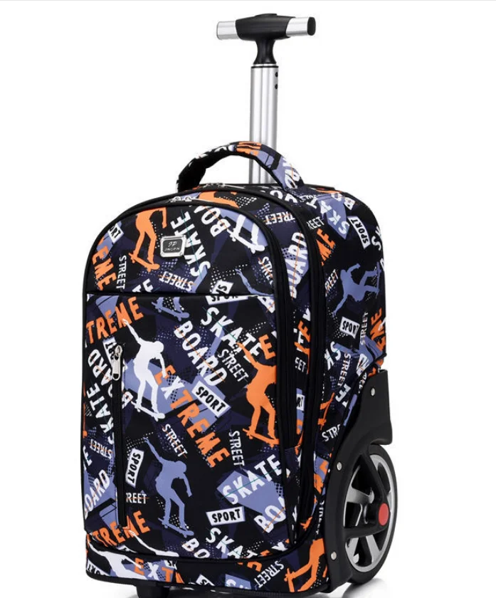 19 Inch School Rolling backpack for teenagers large wheels Travel Trolley Baackpack Bag On wheels Children Rolling luggage Bags