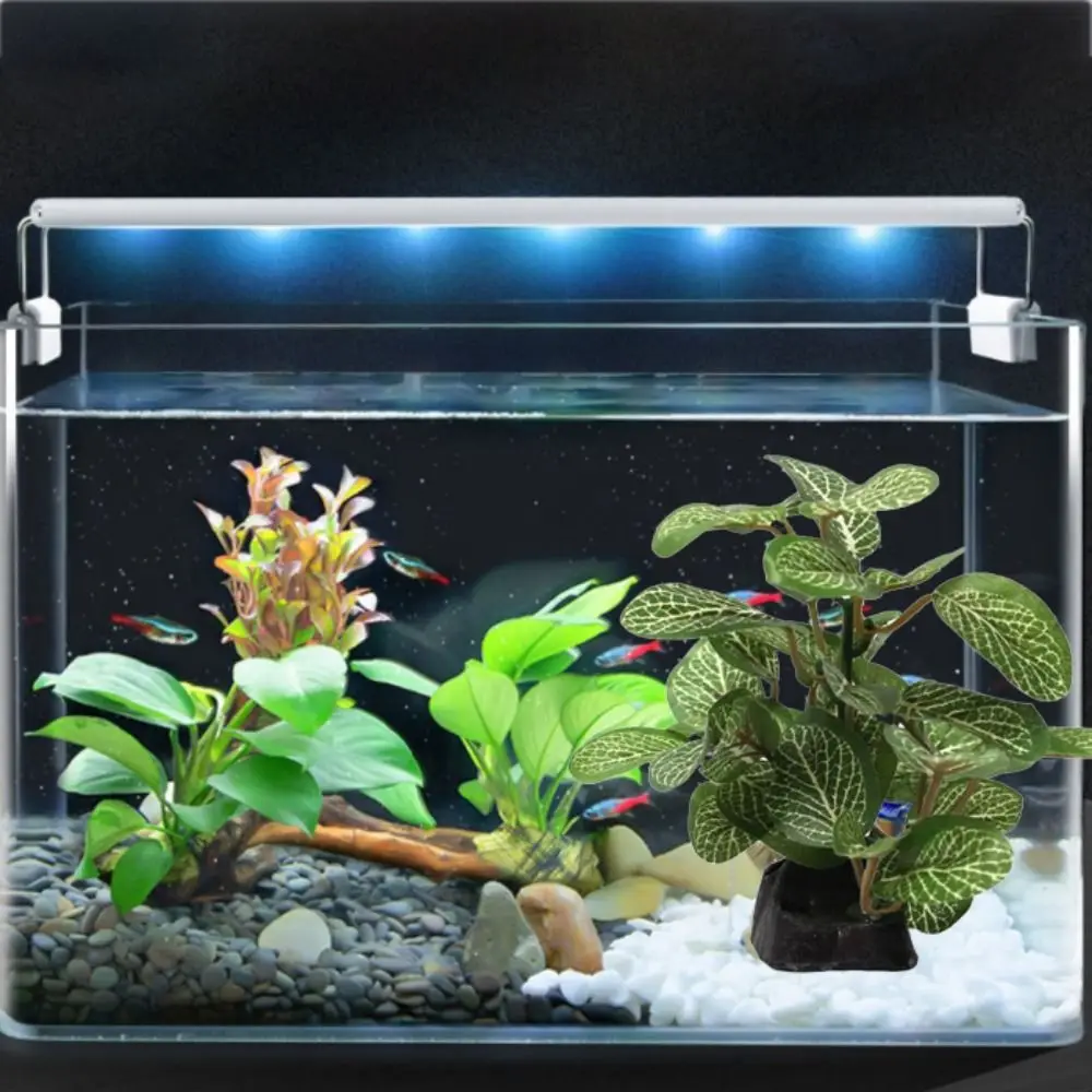 

Realistic for Fish Tank Decor Green Underwater Aquarium Plants Artificial Plants Ficus Tree Turtle Jar Ornament