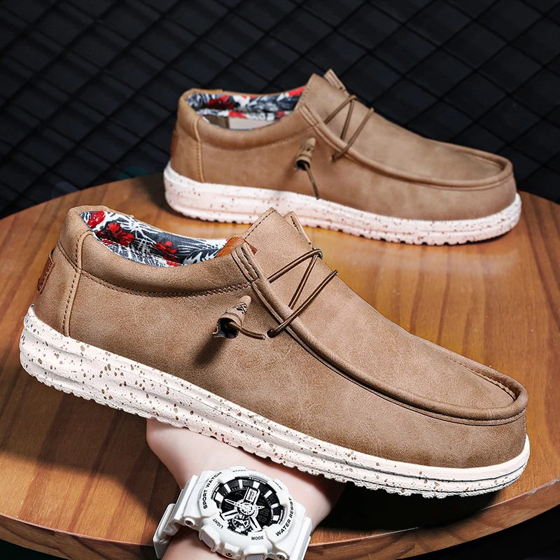 

Summer Denim Canvas Men Breathable Casual Shoes Outdoor Non Slip Sneakers Comfortable Driving Shoes Men's Loafers Big Size 47