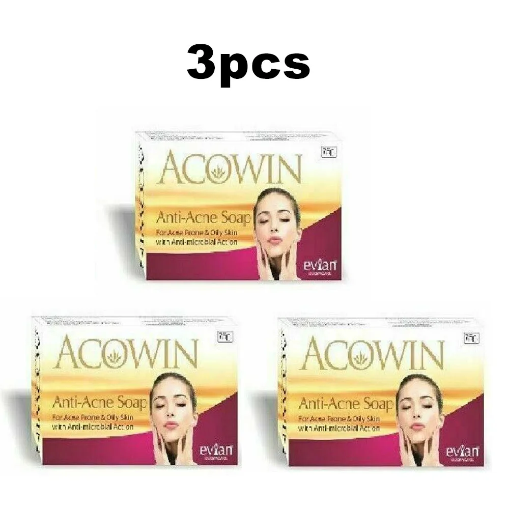 

3pcs Spot genuine monobenzone Acowin Soap Ati-Acne With Anti-micorable action Remove acne blemishes Whitening moisturizing