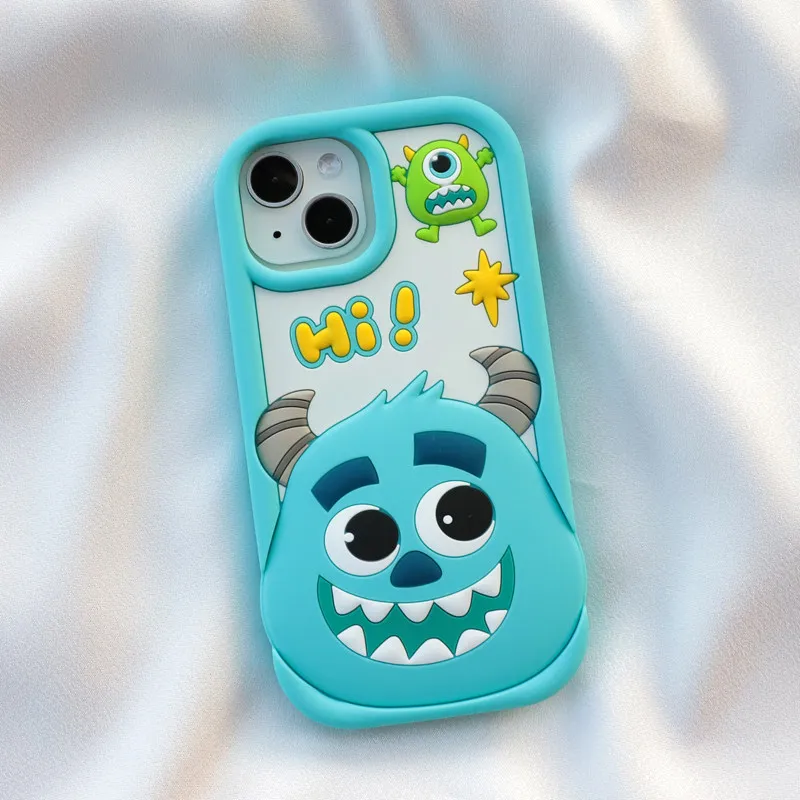 Фото Чехол для мобильного телефона iPhone 17 16 15 14 13 12 11 Pro Max с персонажами мультфильма «Корпорация монстров»: Майк Вазовски и Салли №3