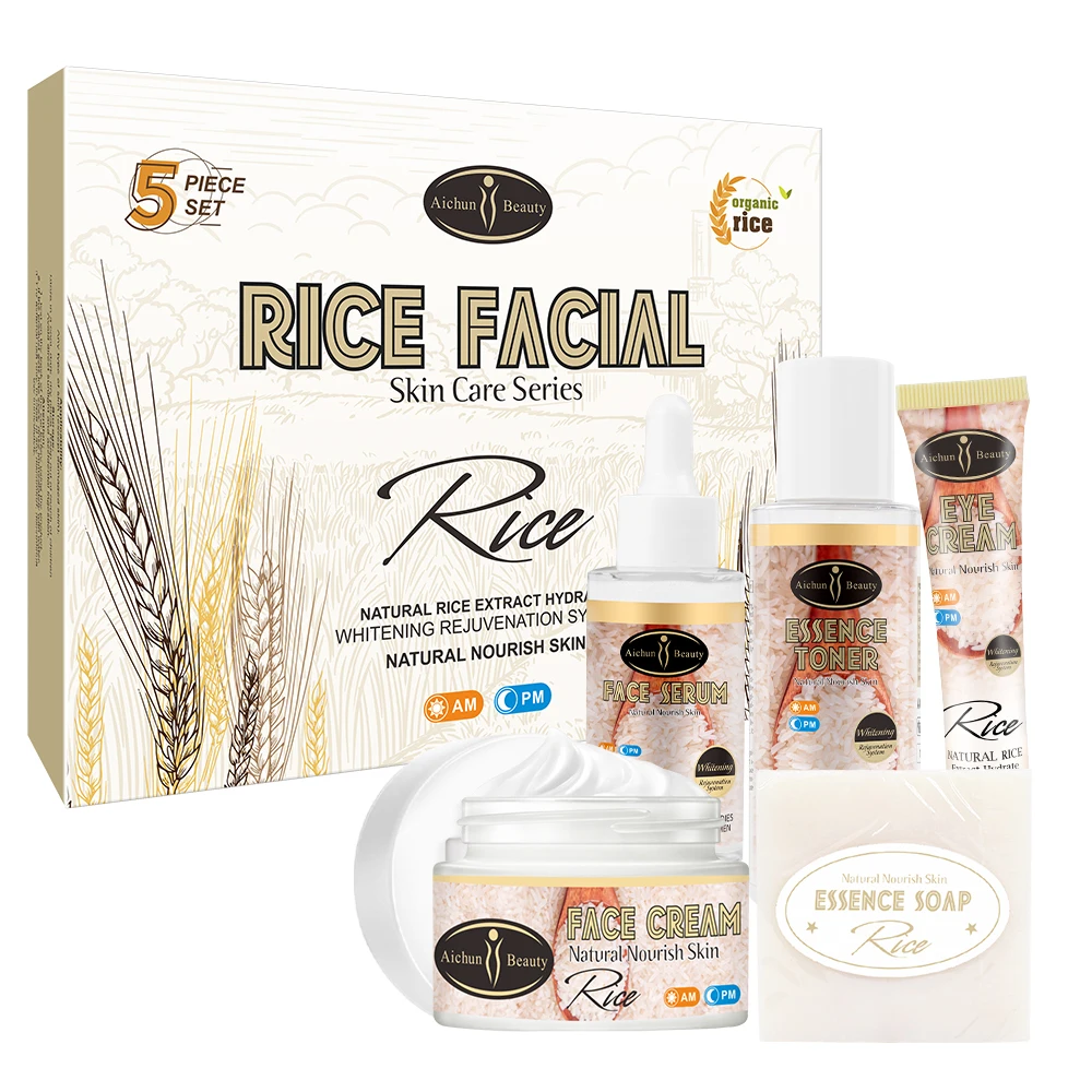 Products Kit Rice Extract Skin Care Set With Soap Toner Esse