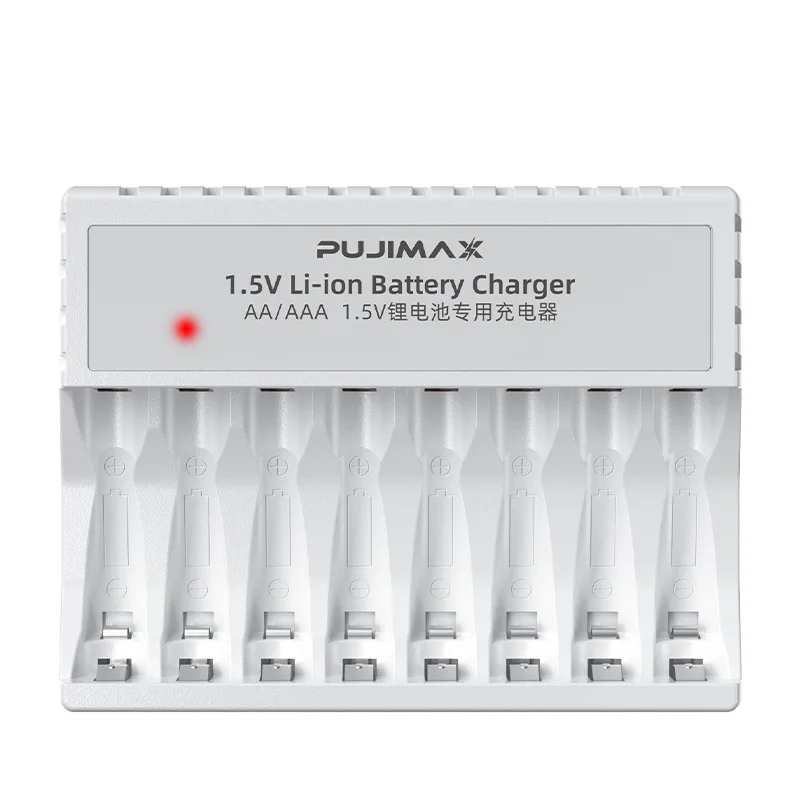 

8-Slot Lithium Battery Charger With Cable For AA 1.5V Lithium Battery Large Capacity Rechargeable Li-ion Battery