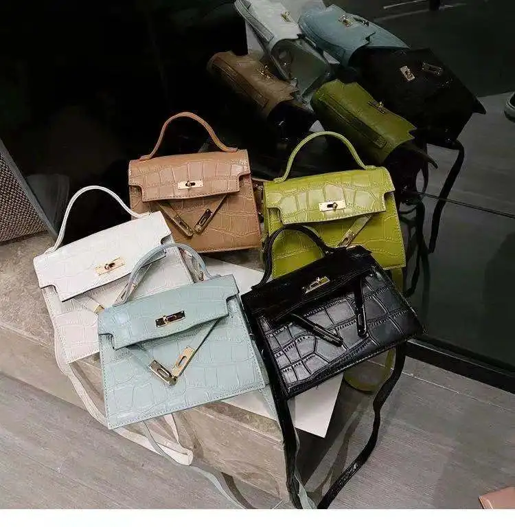 

Alligator Button Crossbody Bag for Women 2021 Stylish Fashion New Shoulder Bags Crocodile Leather Hand Bags PU Tote Clutch 2021