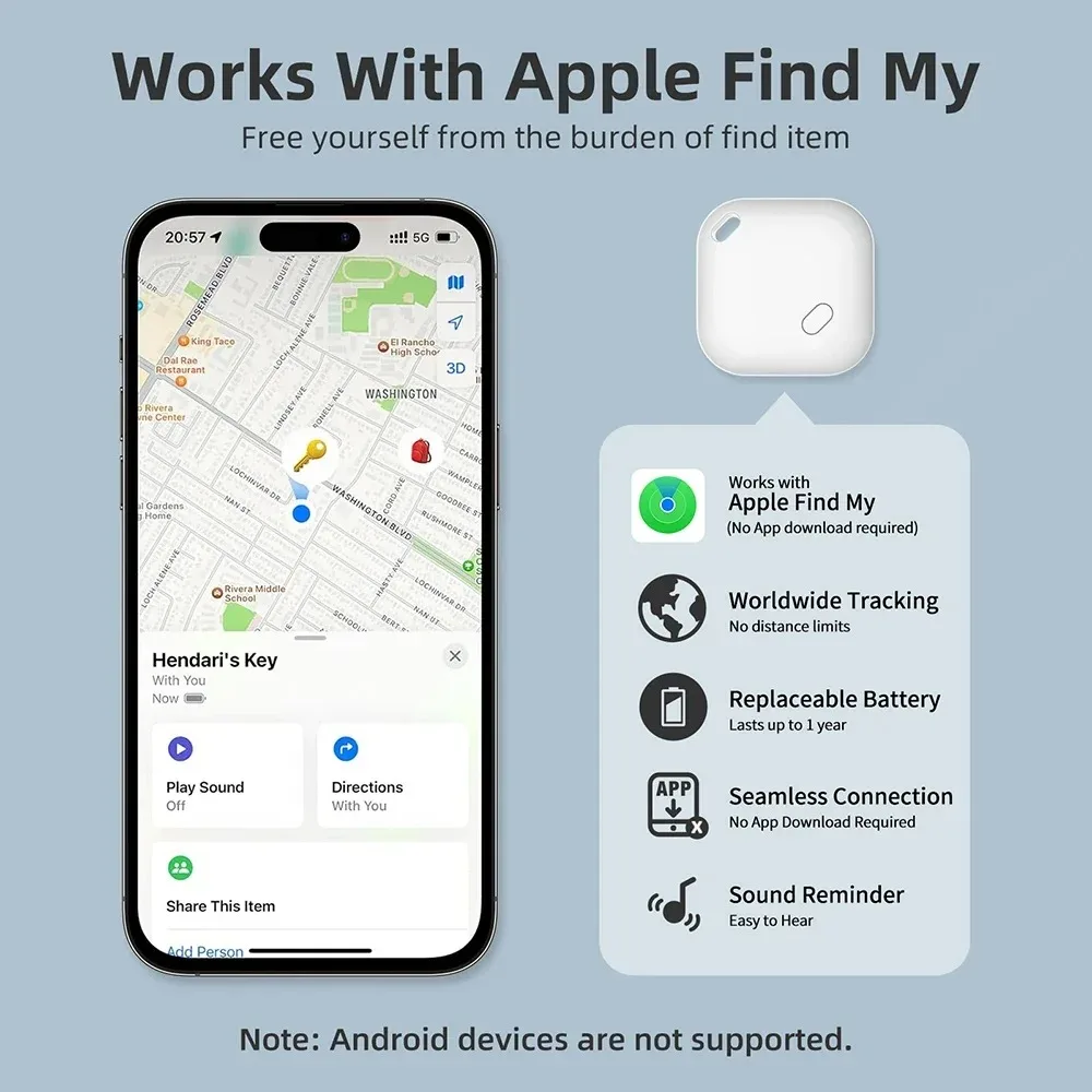 Фото Мини-накопитель для Apple Find My Key, kamaador inteligente de niños, локализатор для талисманов, GPS для coche, №2