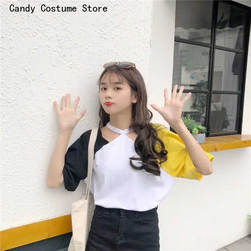 

Style Harajuku Womens Clothing All-Match Simple Daily Students Chic T-Shirts Women Sweet Fashion Loose Soft Leisure Korean